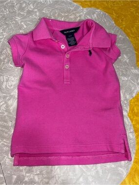 Ralph Lauren Girls' Hot Pink Polo Top